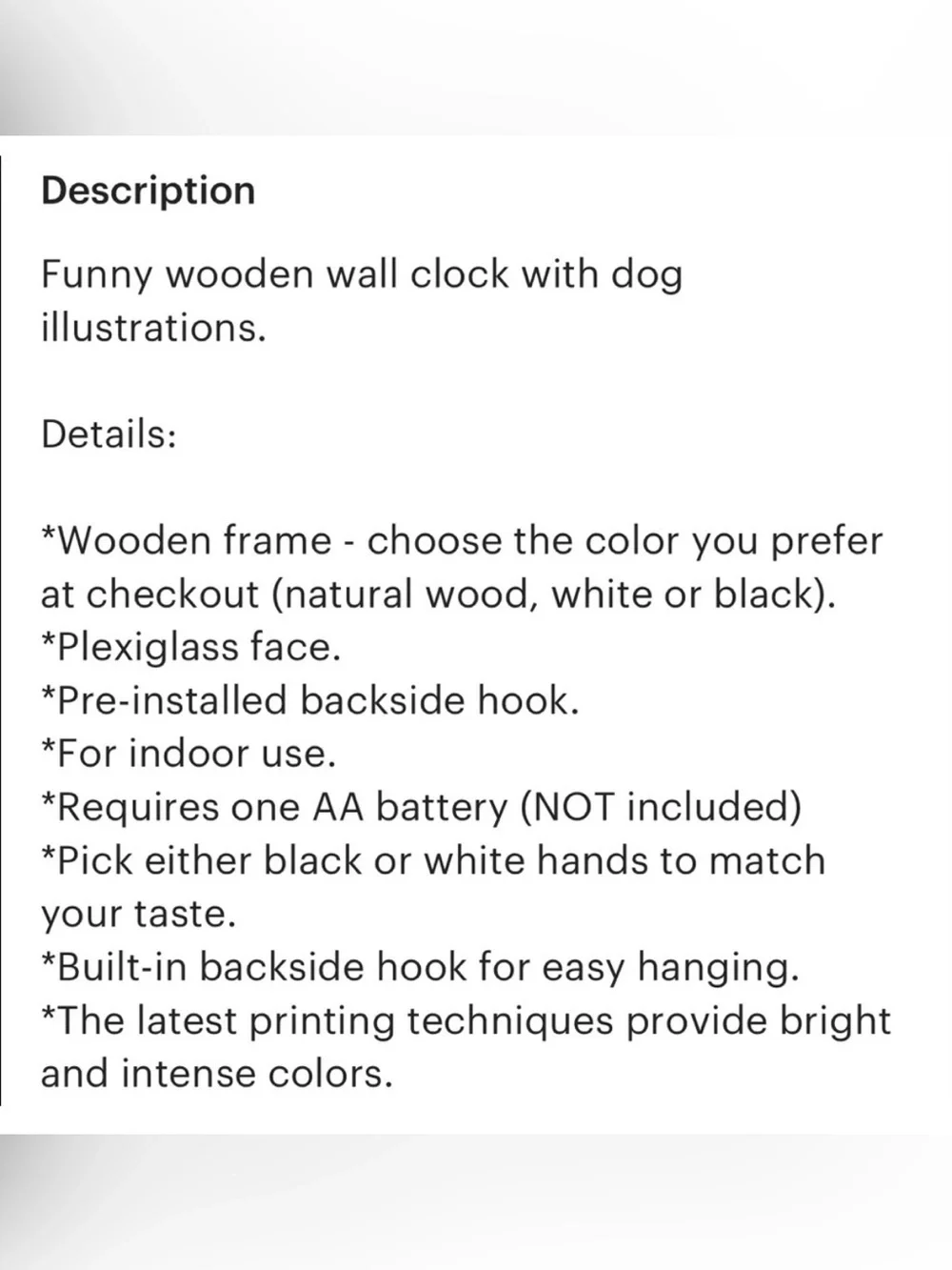 Black & White Dog Pattern Wall Clock